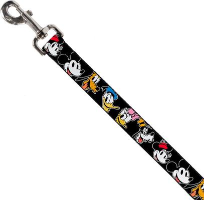 Show full view: Buckle-Down Disney the Sensational Six Smiling Faces Polyester Standard Dog Leash, Medium: 6-ft long, 1-in wide slide 2 of 4