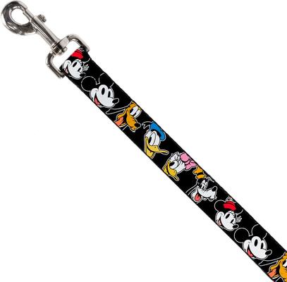 Show full view: Buckle-Down Disney the Sensational Six Smiling Faces Polyester Standard Dog Leash, Small: 4-ft long, 1-in wide slide 3 of 5