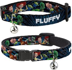 Buckle-Down Disney Toy Story Characters Running Personalized Breakaway Cat Collar with Bell
