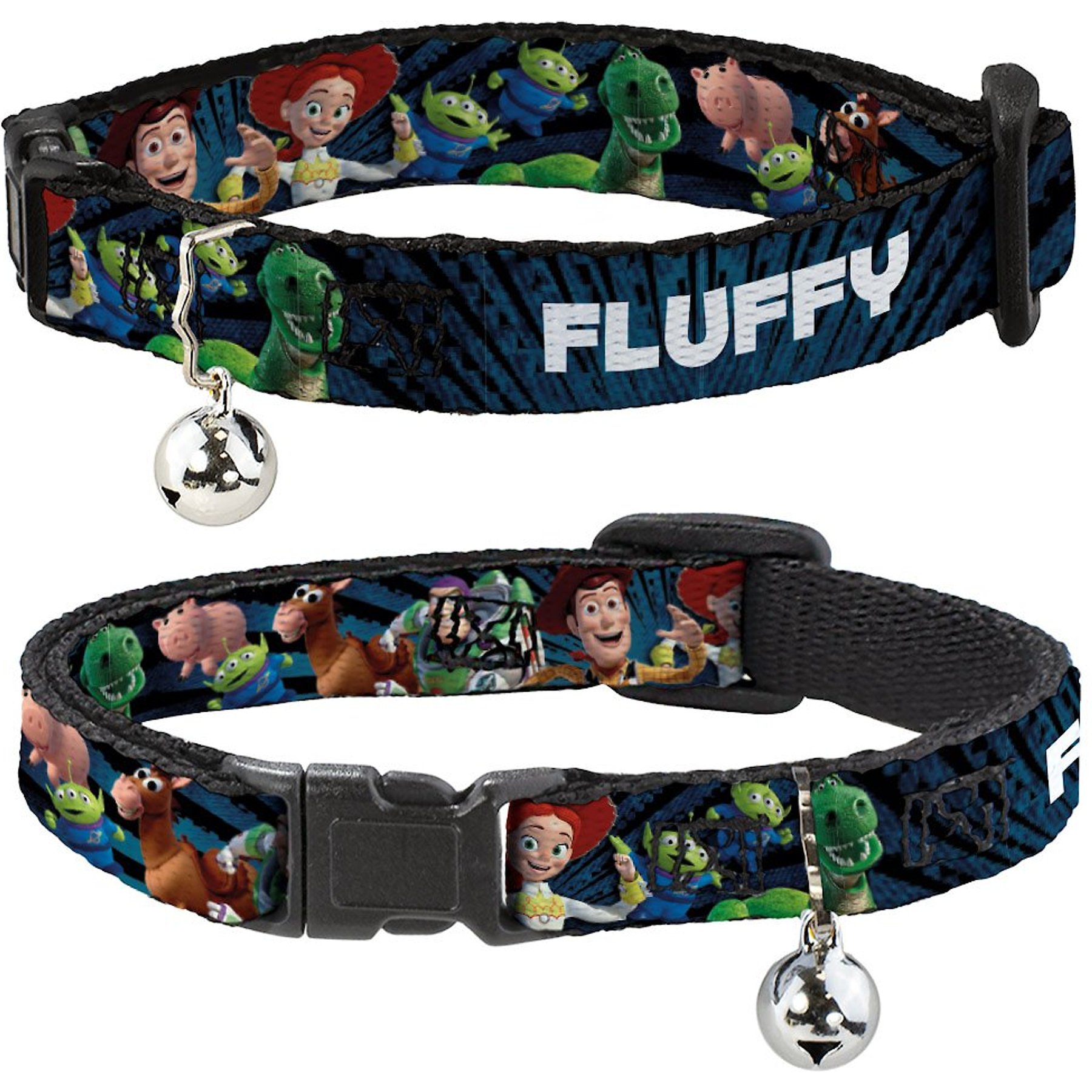 Buckle-Down Disney Toy Story Characters Running Personalized Breakaway Cat Collar with Bell