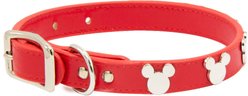 Buckle-Down Disney Vegan Leather Mickey Mouse Head Dog Collar, Large