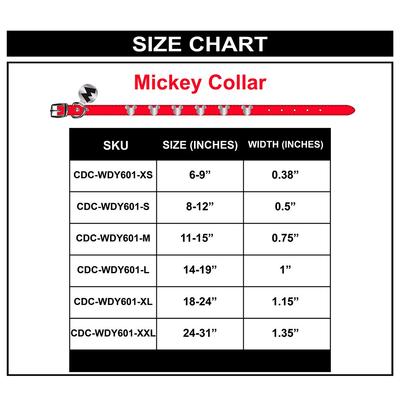 Show full view: Buckle-Down Disney Vegan Leather Mickey Mouse Head Dog Collar, Large slide 5 of 7