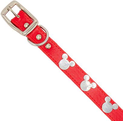 Show full view: Buckle-Down Disney Vegan Leather Mickey Mouse Head Dog Collar, Medium slide 4 of 8