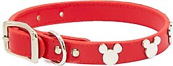 Buckle-Down Disney Vegan Leather Mickey Mouse Head Dog Collar, X-Small