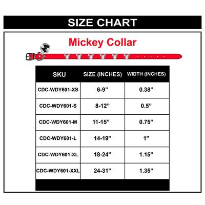 Show full view: Buckle-Down Disney Vegan Leather Mickey Mouse Head Dog Collar, X-Small slide 5 of 7