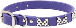 Buckle-Down Disney Vegan Leather Minnie Mouse Bow Dog Collar, Medium