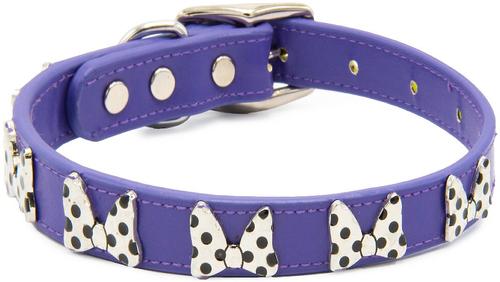 Show full view: Buckle-Down Disney Vegan Leather Minnie Mouse Bow Dog Collar, Medium slide 3 of 8
