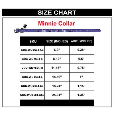 Show full view: Buckle-Down Disney Vegan Leather Minnie Mouse Bow Dog Collar, Medium slide 6 of 8