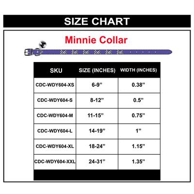 Show full view: Buckle-Down Disney Vegan Leather Minnie Mouse Bow Dog Collar, Small slide 5 of 7