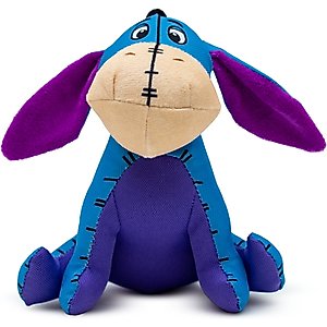 Buckle-Down Disney Winnie the Pooh Eeyore Sitting Squeaky Plush Dog Toy, Blue
