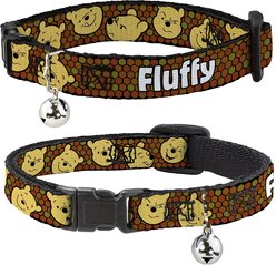Buckle-Down Disney Winnie the Pooh Expressions & Honeycomb Personalized Breakaway Cat Collar with Bell
