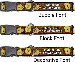 Buckle-Down Disney Winnie the Pooh Expressions & Honeycomb Polyester Personalized Dog Collar, Small slide 2 of 7