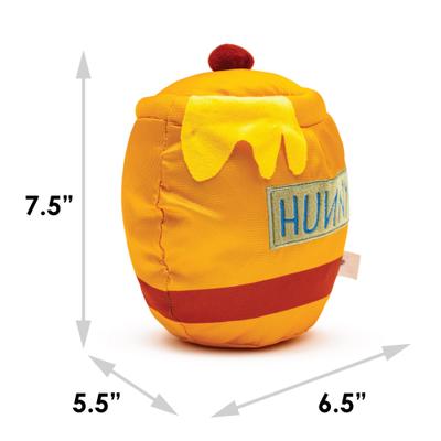 Show full view: Buckle-Down Disney Winnie the Pooh Hunny Pot Squeaky Plush Dog Toy, Yellow slide 4 of 4