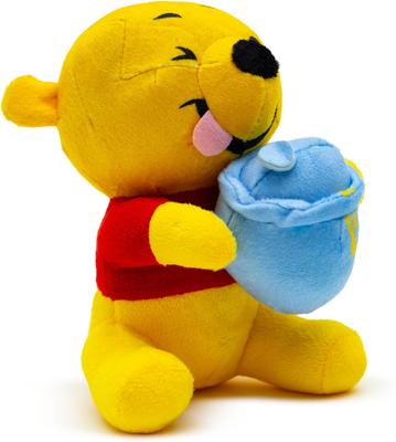 Show full view: Buckle-Down Disney Winnie the Pooh Winking Hunny Pot Sitting Squeaky Plush Dog Toy, Yellow slide 2 of 5