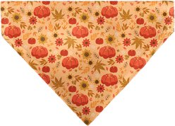 Buckle-Down Fall Harvest Pumpkins & Flowers Collage Slip-On Dog Bandana, Brown