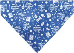 Buckle-Down Hanukkah Holiday Symbols Slip-On Dog Bandana, Blue slide 1 of 7