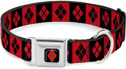 Buckle-Down Harley Quinn Diamond Dog Collar, Wide-Medium
