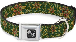 Buckle-Down Holiday Holly Dog Collar, Large