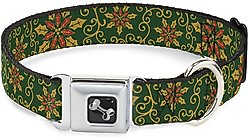 Buckle-Down Holiday Holly Dog Collar, Medium