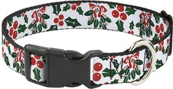 Buckle-Down Holly & Mistletoe Dog Collar, Medium
