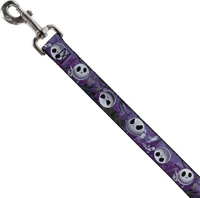 Show full view: Buckle-Down Jack Expressions Ghosts in Cemetery Polyester Standard Dog Leash, Small: 4-ft long, 1-in wide slide 2 of 4
