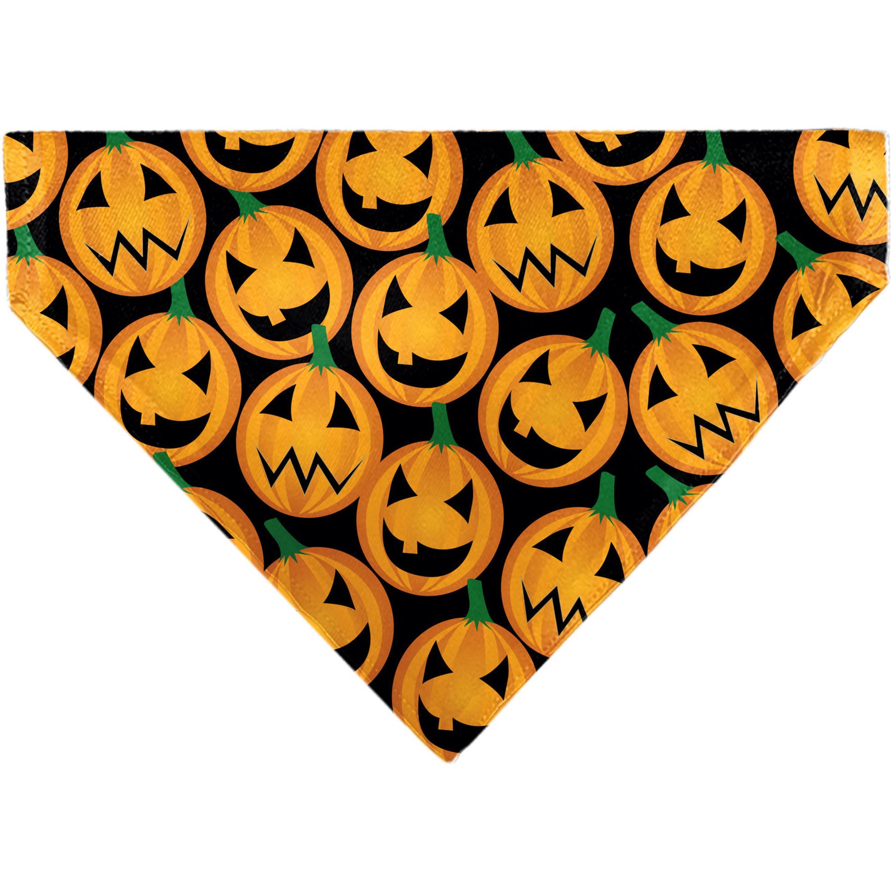 Buckle-Down Jack O Lantern Collage Slip-On Dog Bandana, Orange
