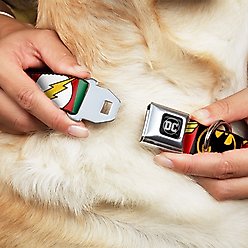 Buckle-Down Justice League 5-Superhero Logo Polyester Dog Collar, Small Wide: 13 to 17-in neck, 1.5-in wide slide 2 of 9