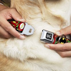 Buckle-Down Justice League Logo Polyester Dog Collar, Medium Wide: 16 to 23-in neck, 1.5-in wide slide 2 of 9