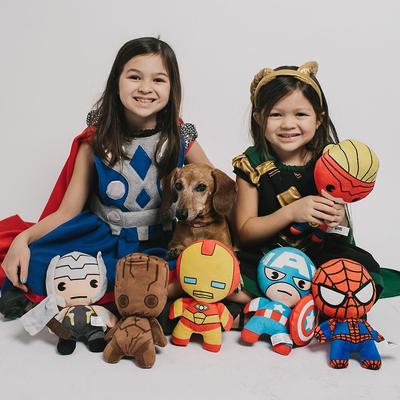Show full view: Buckle-Down Kawaii Captain Marvel Standing Pose Dog Plush Squeaker Toy  slide 4 of 6