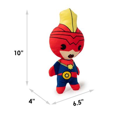 Show full view: Buckle-Down Kawaii Captain Marvel Standing Pose Dog Plush Squeaker Toy  slide 5 of 6