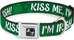 Buckle-Down KISS ME, I'M IRISH! Dog Collar, Wide-Large