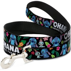 Buckle-Down Lilo & Stitch Ohana Means Family Polyester Standard Dog Leash, Medium: 6-ft long, 1-in wide