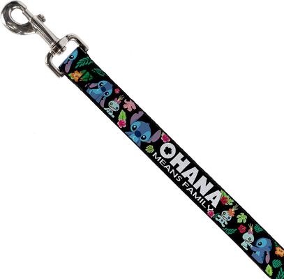 Show full view: Buckle-Down Lilo & Stitch Ohana Means Family Polyester Standard Dog Leash, Medium: 6-ft long, 1-in wide slide 2 of 4