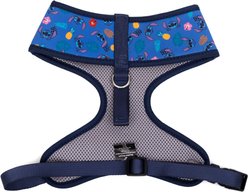 Buckle-Down Lilo & Stitch Poses & Icons Scattered Plastic Buckle Polyester Disney Dog Harness, Blue Black, Medium: 17 to 21-in chest slide 2 of 3