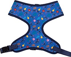 Buckle-Down Lilo & Stitch Poses & Icons Scattered Plastic Buckle Polyester Disney Dog Harness, Blue Black, X-Large: 20 to 31-in chest