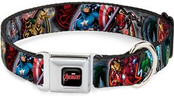 Buckle-Down Marvel Avengers Hero/Villain Poses Dog Collar, Wide-Small