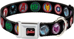 Buckle-Down Marvel Avengers Seatbelt Buckle Dog Collar, Wide Large