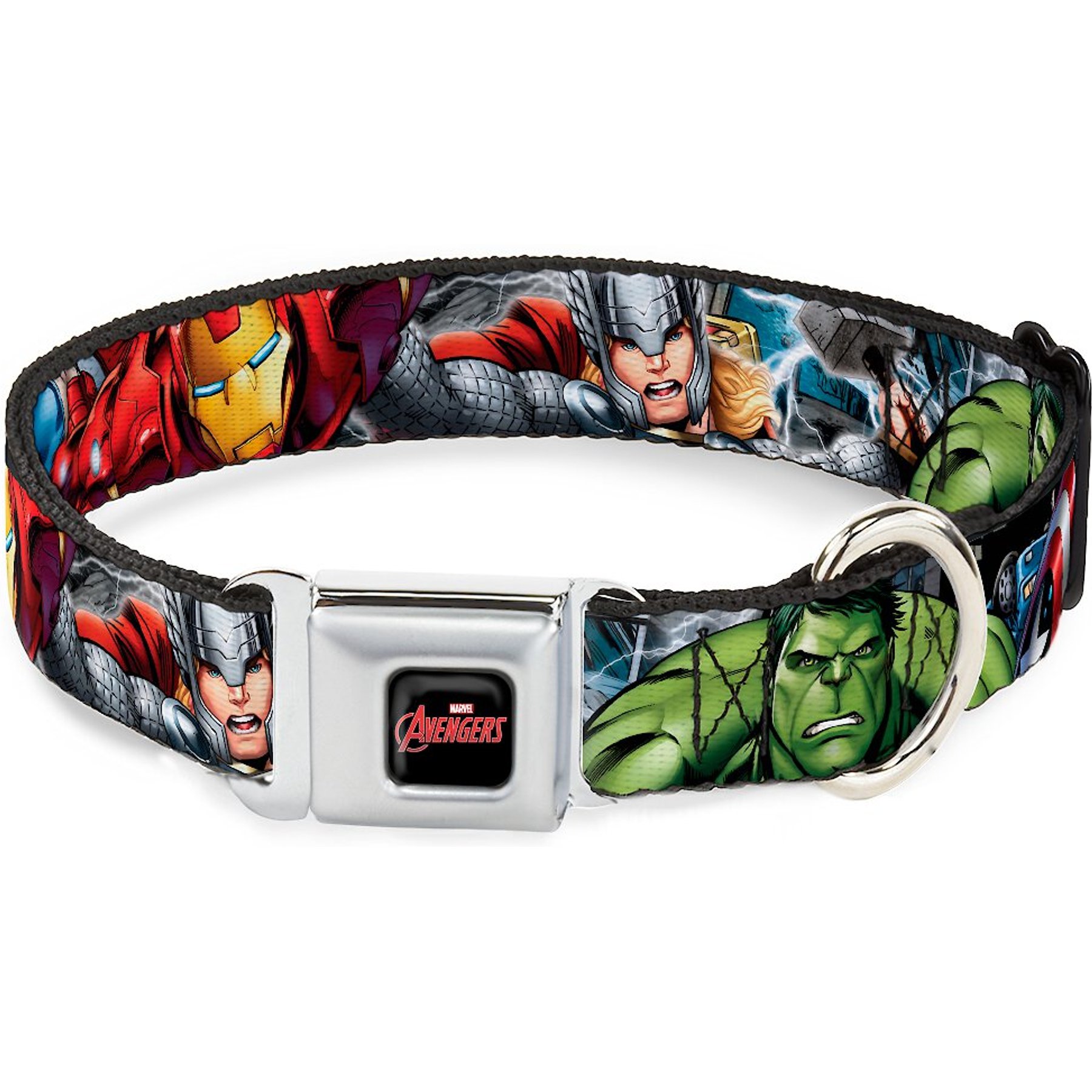 Buckle-Down Marvel Avengers Superheroes Dog Collar, Wide-Medium
