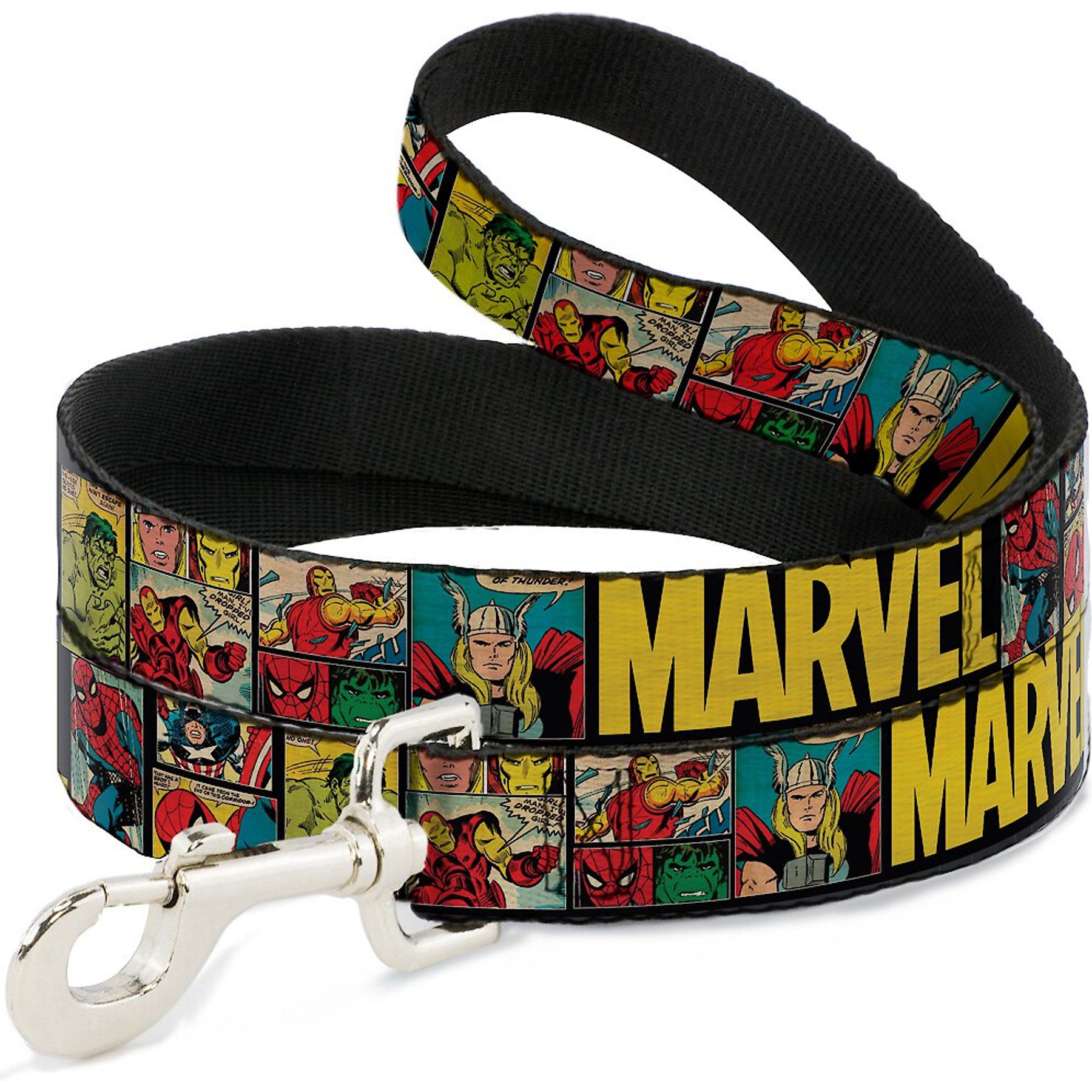 Buckle-Down Marvel Comics Polyester Standard Dog Leash, Medium: 6-ft long, 1-in wide