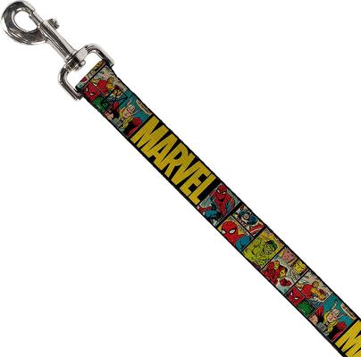 Show full view: Buckle-Down Marvel Comics Polyester Standard Dog Leash, Small: 4-ft long, 1-in wide slide 2 of 4