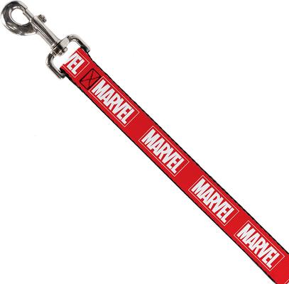 Show full view: Buckle-Down Marvel Red Brick Logo Polyester Standard Dog Leash, Medium: 6-ft long, 1-in wide slide 2 of 4
