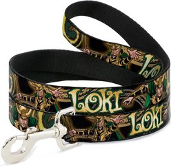 Buckle-Down Marvel Universe Loki Polyester Standard Dog Leash, Small: 4-ft long, 1-in wide