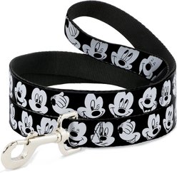 Buckle-Down Mickey Mouse Expressions Dog Leash, Black
