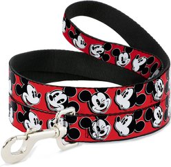 Buckle-Down Mickey Mouse Expressions Dog Leash, Red