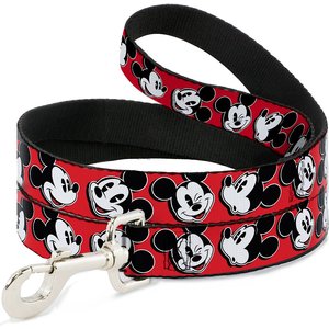 Buckle-Down Mickey Mouse Expressions Dog Leash, Red