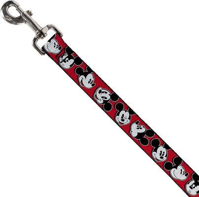 Show full view: Buckle-Down Mickey Mouse Expressions Dog Leash, Red slide 2 of 4