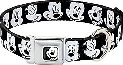 Buckle-Down Mickey Mouse Expressions Polyester Seatbelt Buckle Dog Collar, Wide Medium: 16 to 23-in neck, 1.5-in wide