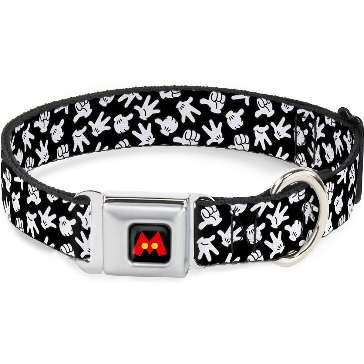 Buckle-Down Mickey Mouse Hand Gestures Polyester Dog Collar, Medium: 11 to 16.5-in neck, 1-in wide