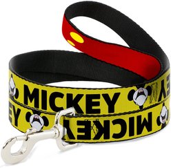 Buckle-Down Mickey Smiling Polyester Standard Dog Leash, Small: 4-ft long, 1-in wide