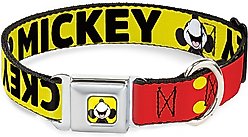 Buckle-Down Mickey Smiling Up Pose Polyester Dog Collar, Small: 9 to 15-in neck, 1-in wide